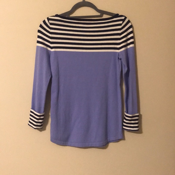🌴Lilly Pulitzer Lavender and Navy Stripe Sweater - Picture 5 of 5